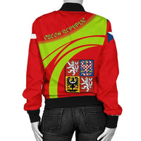 Czech Republic Coat Ofrms  Women Bomber Jacket Sticket RLT13 - Wonder Print Shop