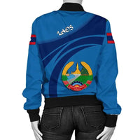 Laos Coat Of Arms Women Bomber Jacket Cricket RLT8 - Wonder Print Shop