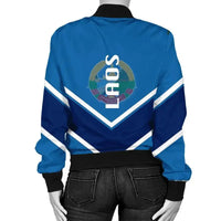Laos Coat Of Arms Women Bomber Lucian RLT8 - Wonder Print Shop
