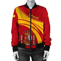 Spain Coat Of Arms Women Bomber Jacket Sticket RLT12 - Wonder Print Shop
