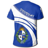 Uruguay Coat Of Arms T Shirt Cricket Style RLT6 - Wonder Print Shop