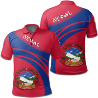 Nepal Polo Shirt Coat Of Arms Cricket Style RLT7 - Wonder Print Shop