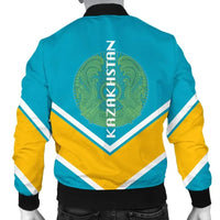 Kazakhstan Coat Of Arms Men Bomber Jacket Lucian Style RLT8 - Wonder Print Shop