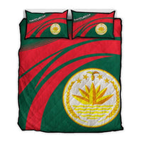 Bangladesh Coat Of Arms Quilt Bed Set Cricket RLT6 - Wonder Print Shop