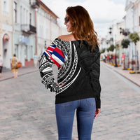 Polynesian Pride Sweater - Hawaii King Flag Polynesian Women's Off Shoulder Sweater - Tity Style - Wonder Print Shop