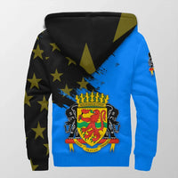 Congo Coat Of Arms Sherpa Hoodie - Flag Style RLT13 - Wonder Print Shop