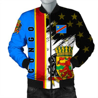 Congo Coat Of Arms Men's Bomber Jacket Flag Style RLT13 - Wonder Print Shop