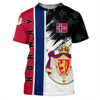 Norway Coat Of Arms T Shirt Flag Style RLT7 - Wonder Print Shop