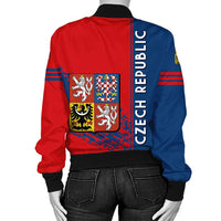 Czech Republic Coat Ofrms Women Bomber Jacket Quarter Style RLT13 - Wonder Print Shop