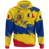 Romania Hoodie Romania Flag Brush RLT13 - Wonder Print Shop