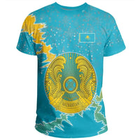 Kazakhstan Christmas Coat Of Arms T Shirt X Style RLT8 - Wonder Print Shop