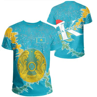 Kazakhstan Christmas Coat Of Arms T Shirt X Style RLT8 - Wonder Print Shop