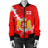 Georgia Christmas Coat Of Arms Women Bomber Jacket X Style RLT12 - Wonder Print Shop