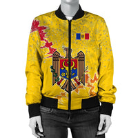 Moldova Christmas Coat Of Arms Women Bomber Jacket X Style J78 RLT13 - Wonder Print Shop