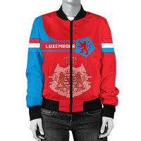 Luxembourg Coat Of Arms Women Bomber Jacket Simple Style8 RLT6 - Wonder Print Shop