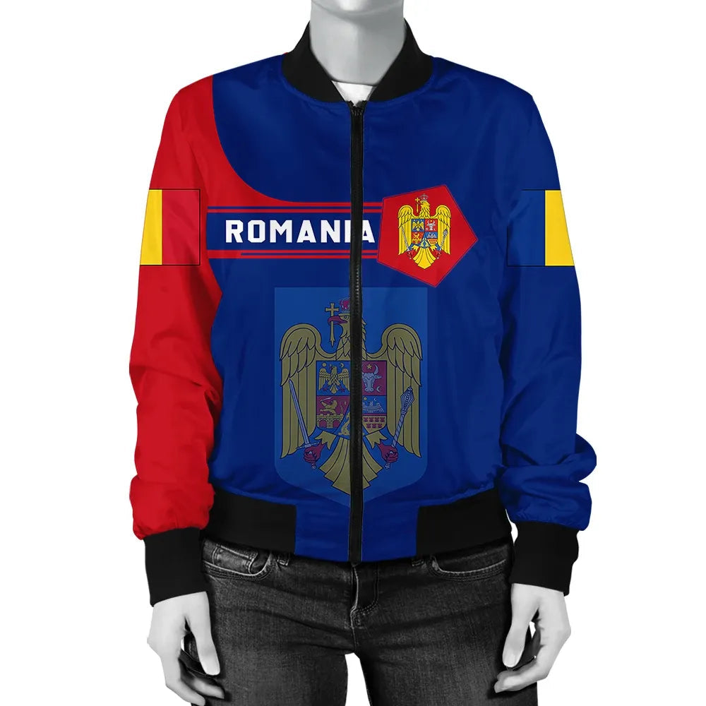 romania-coat-of-arms-women-bomber-jacket-simple-style
