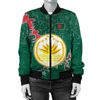 Bangladesh Christmas Coat Of Arms Women Bomber Jacket X Style RLT6 - Wonder Print Shop