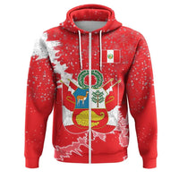 Christmas Peru Zip Up Hoodie Coat Of Arms X Style RLT7 - Wonder Print Shop