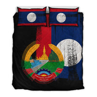Laos Flag Quilt Bed Set Flag Style RLT8 - Wonder Print Shop