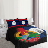 Laos Flag Quilt Bed Set Flag Style RLT8 - Wonder Print Shop