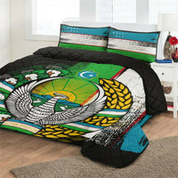 Uzbekistan Flag Quilt Bed Set Flag Style RLT12 - Wonder Print Shop