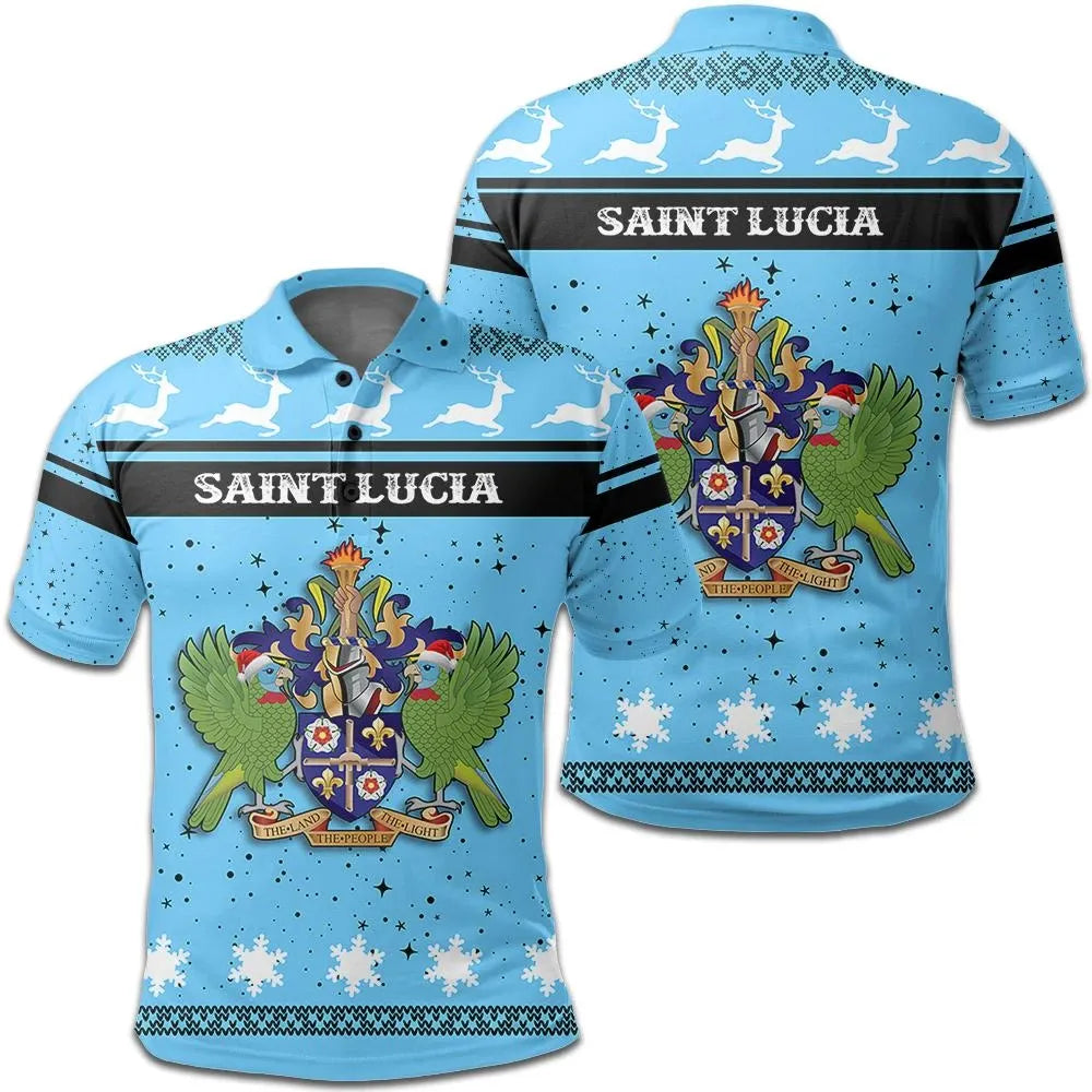 christmas-saint-lucia-coat-of-arms-polo-shirt