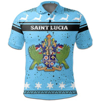 Christmas Saint Lucia Polo Shirt Coat Of Arms RLT6 - Wonder Print Shop