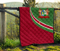 Suriname Premium Quilt Suriname Coat Of Arms and Flag Color RLT7 - Wonder Print Shop