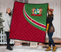 Suriname Premium Quilt Suriname Coat Of Arms and Flag Color RLT7 - Wonder Print Shop
