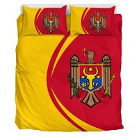 Moldova Flag Coat Of Arms Bedding Set Circle J71 RLT13 - Wonder Print Shop