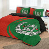 Afghanistan Flag Coat Of Arms Quilt Bed Set Circle RLT8 - Wonder Print Shop