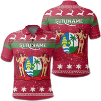 Christmas Suriname Polo Shirt Coat Of Arms RLT7 - Wonder Print Shop