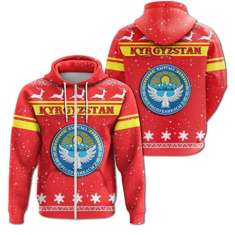 christmas-kyrgyzstan-coat-of-arms-zip-hoodie
