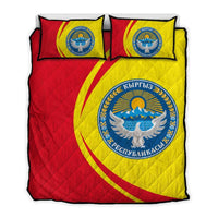 Kyrgyzstan Flag Coat Of Arms Quilt Bed Set Circle RLT8 - Wonder Print Shop
