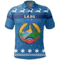 Christmas Laos Polo Shirt Coat Of Arms RLT8 - Wonder Print Shop