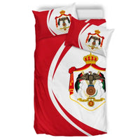 Jordan Flag Coat Of Arms Bedding Set Circle RLT8 - Wonder Print Shop