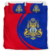 Cambodia Flag Coat Of Arms Bedding Set Circle RLT7 - Wonder Print Shop
