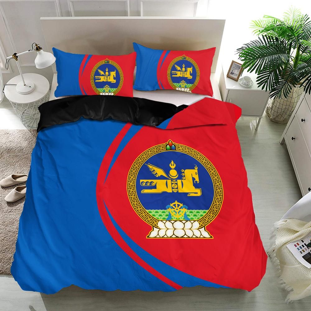 mongolia-flag-coat-of-arms-bedding-set-circle
