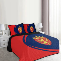 Norway Flag Coat Of Arms Quilt Bed Set Circle RLT7 - Wonder Print Shop