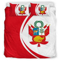 Peru Flag Coat Of Arms Bedding Set Circle RLT7 - Wonder Print Shop