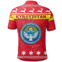 Christmas Kyrgyzstan Polo Shirt Coat Of Arms RLT8 - Wonder Print Shop