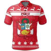 Christmas Peru Polo Shirt Coat Of Arms RLT7 - Wonder Print Shop