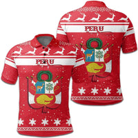 Christmas Peru Polo Shirt Coat Of Arms RLT7 - Wonder Print Shop