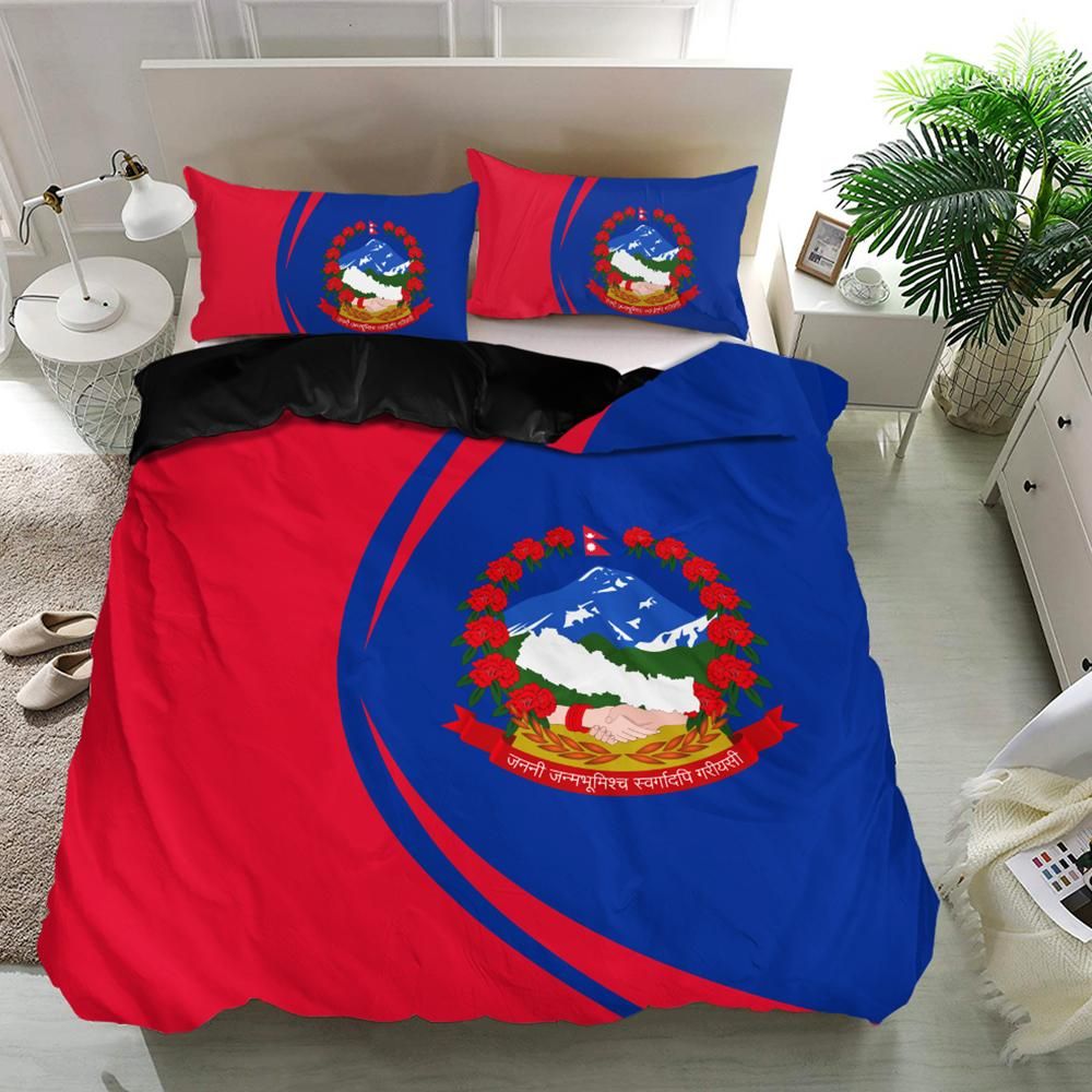 nepal-flag-coat-of-arms-bedding-set-circle