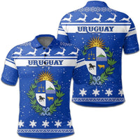 Christmas Uruguay Polo Shirt Coat Of Arms RLT6 - Wonder Print Shop