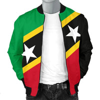 Saint Kitts and Nevis Men's Bomber Jacket Saint Kitts and Nevis Flag Style RLT6 - Wonder Print Shop
