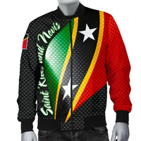 Saint Kitts and Nevis Men's Bomber Jacket Saint Kitts and Nevis Flag RLT6 - Wonder Print Shop