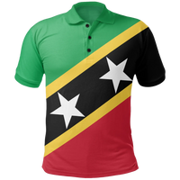 Saint Kitts and Nevis poloshirt Saint Kitts and Nevis Flag Style RLT6 - Wonder Print Shop
