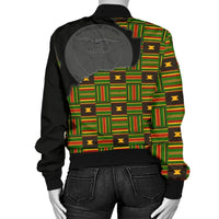 Mali Bomber Jacket, Mali Map Kente Flag Women RLT12 - Wonder Print Shop