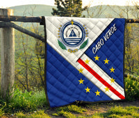 Cabo Verde Premium Quilt - Cabo Verde Flag And Coat Of Arms RLT7 - Wonder Print Shop